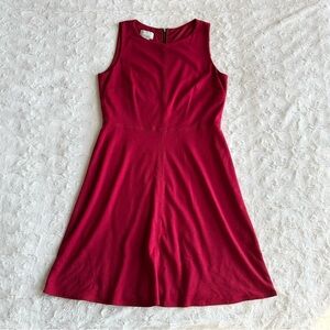 Donna Morgan Dress Womens 6 Red A-Line Round Neck Cocktail Homecoming Formal Zip